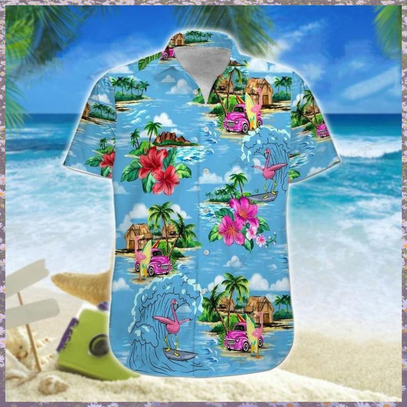 Flamingo Surfing Aloha Hawaii Shirts Unisex Ha13935