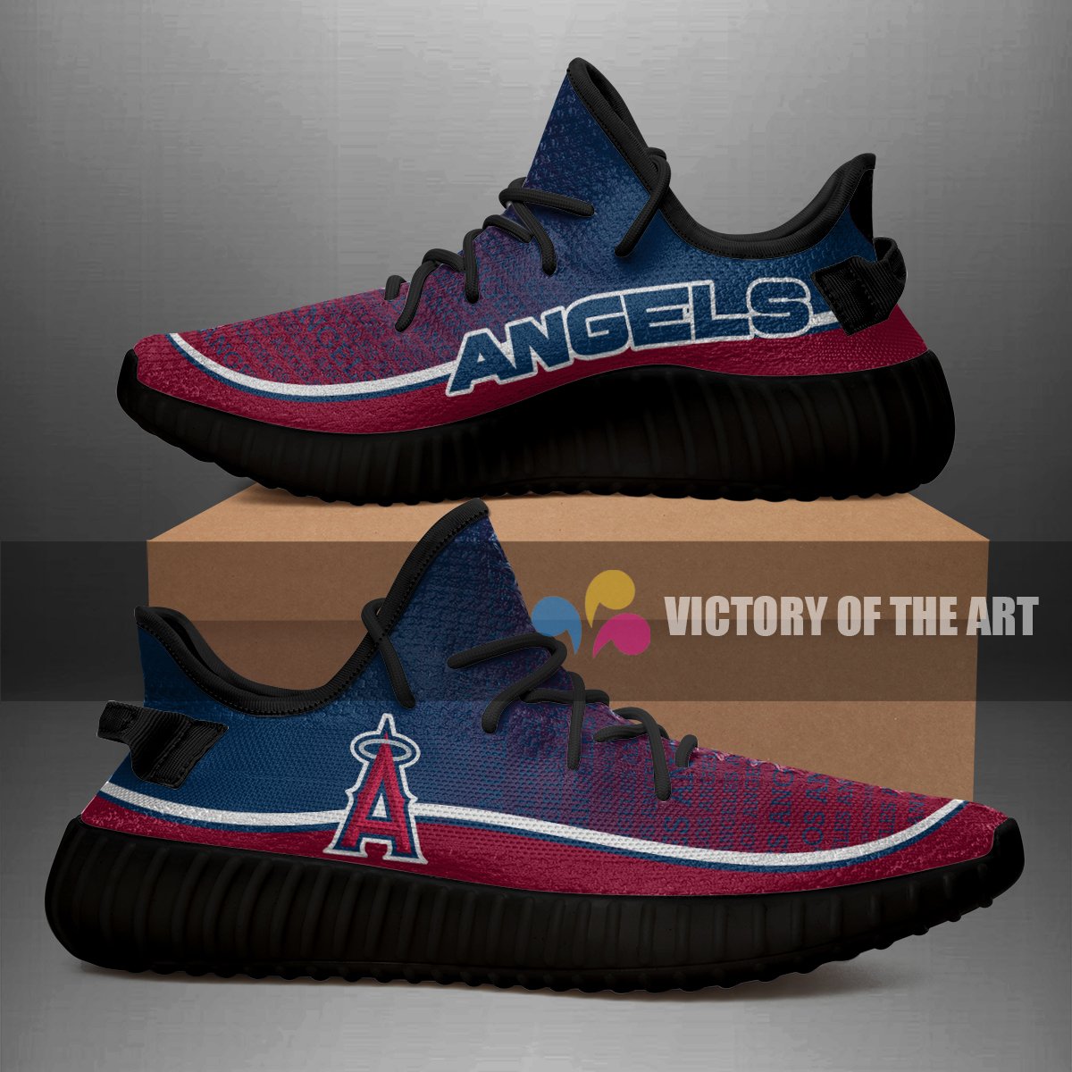 Colorful Line Words Los Angeles Angels Yeezy Shoes