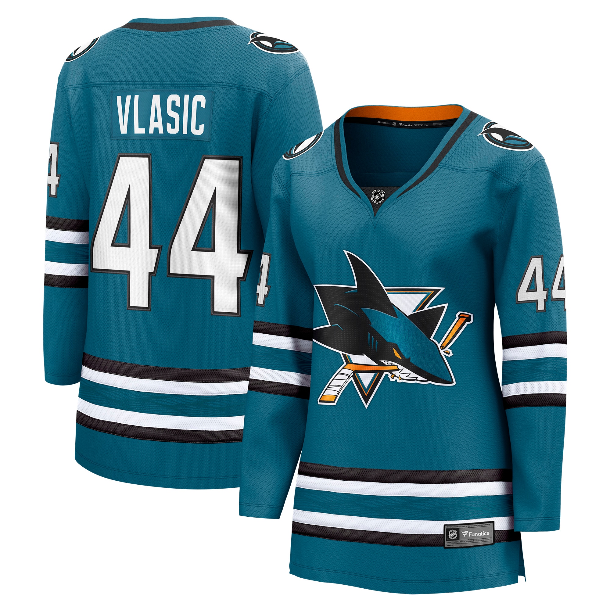 Marc-Edouard Vlasic San Jose Sharks Branded Women's Home Breakaway Player Jersey – Teal