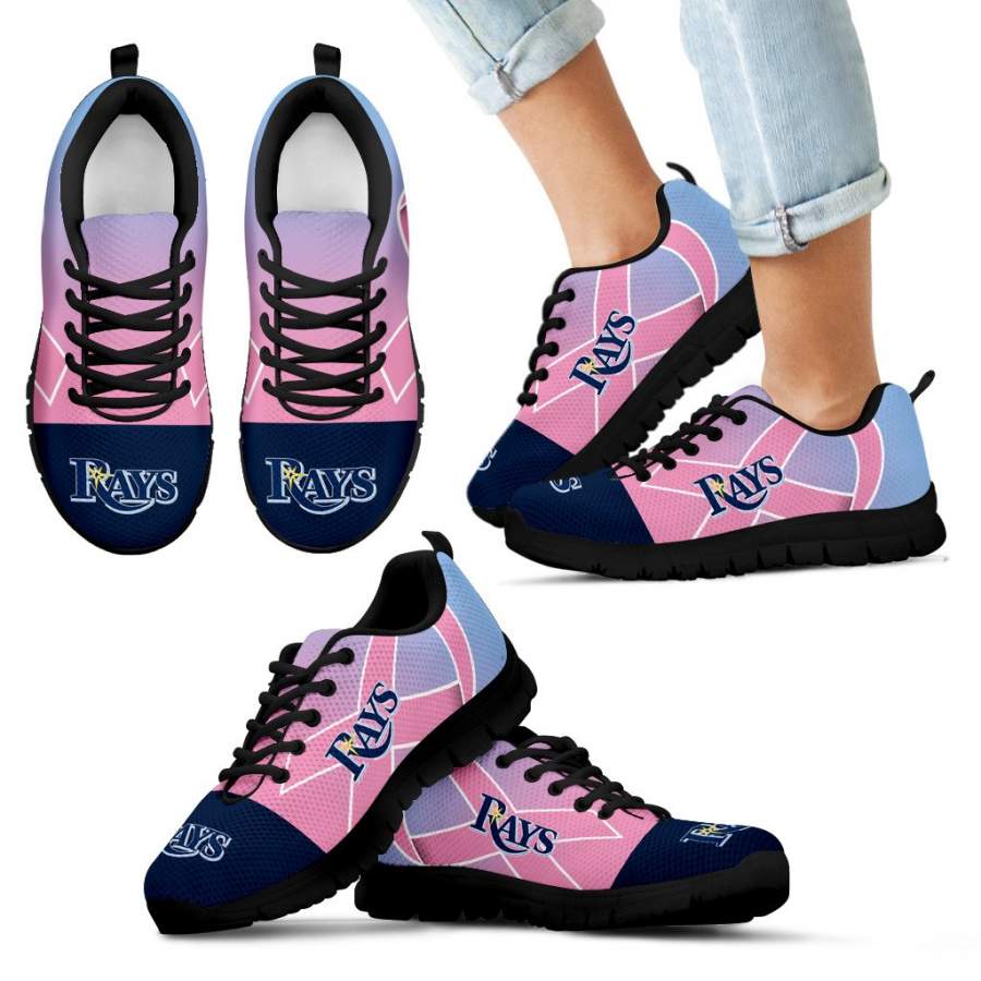 Tampa Bay Rays Cancer Pink Ribbon Sneakers