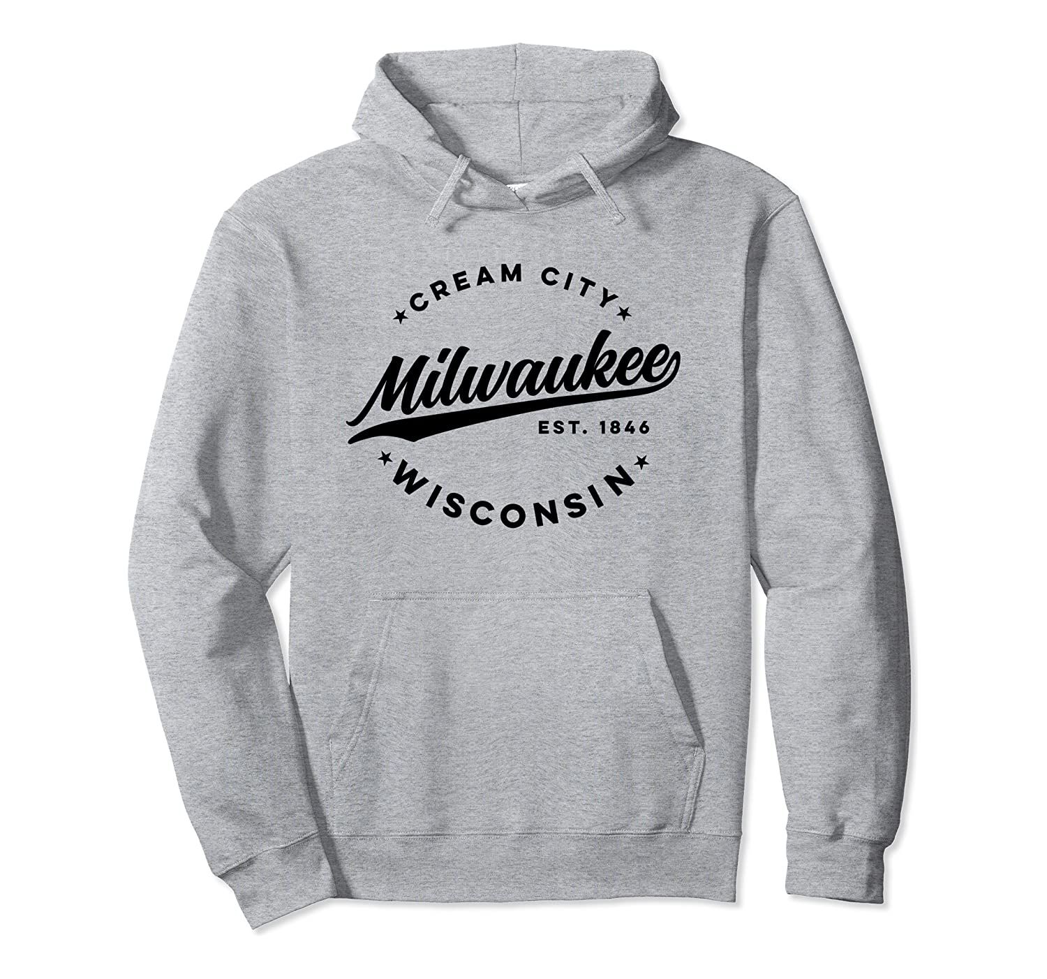 Vintage Milwaukee Wisconsin Cream City Black Text Pullover Hoodie, T-Shirt, Sweatshirt, Tank Top, Racerback, Dolman