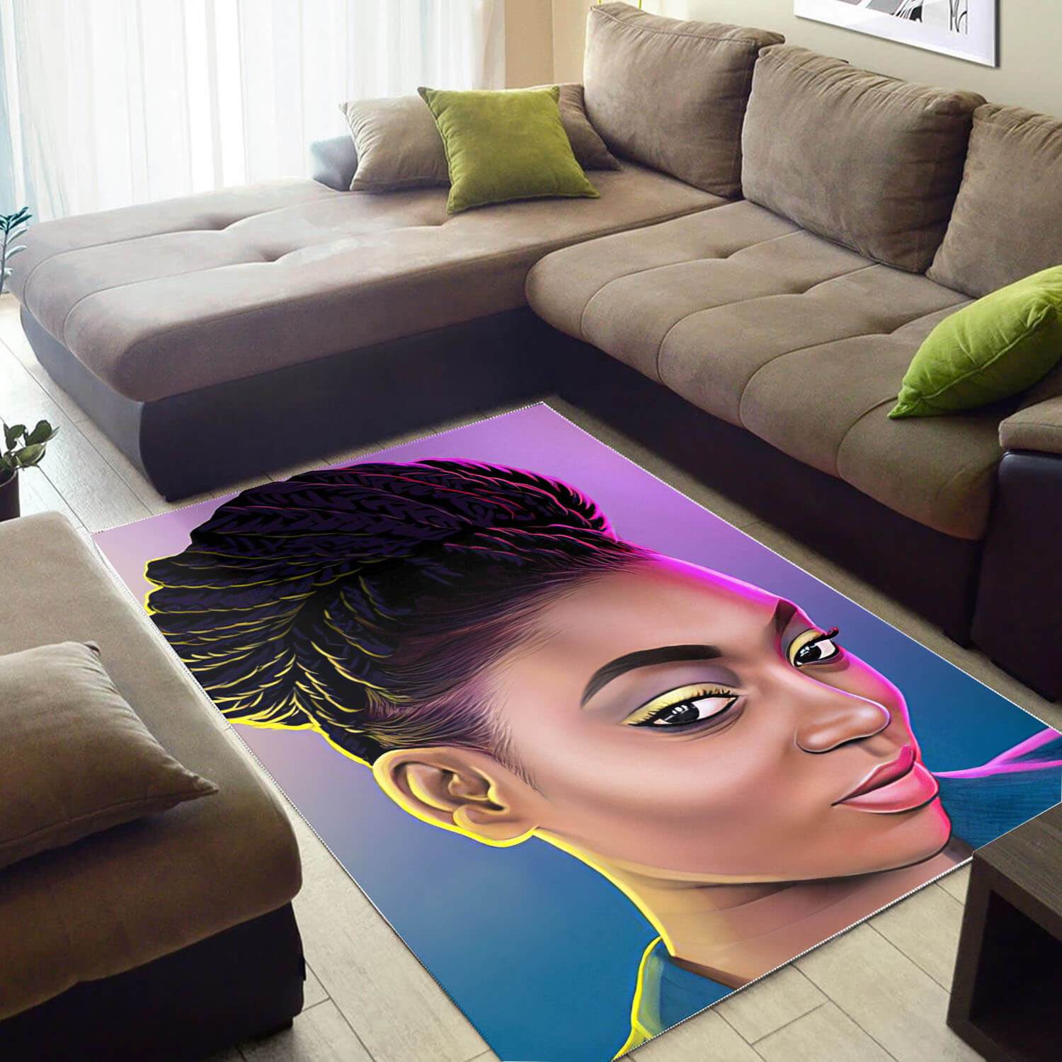 African American Area Rugs Beautiful Melanin Woman African Design Floor Rug African Themed Decor BPS35817