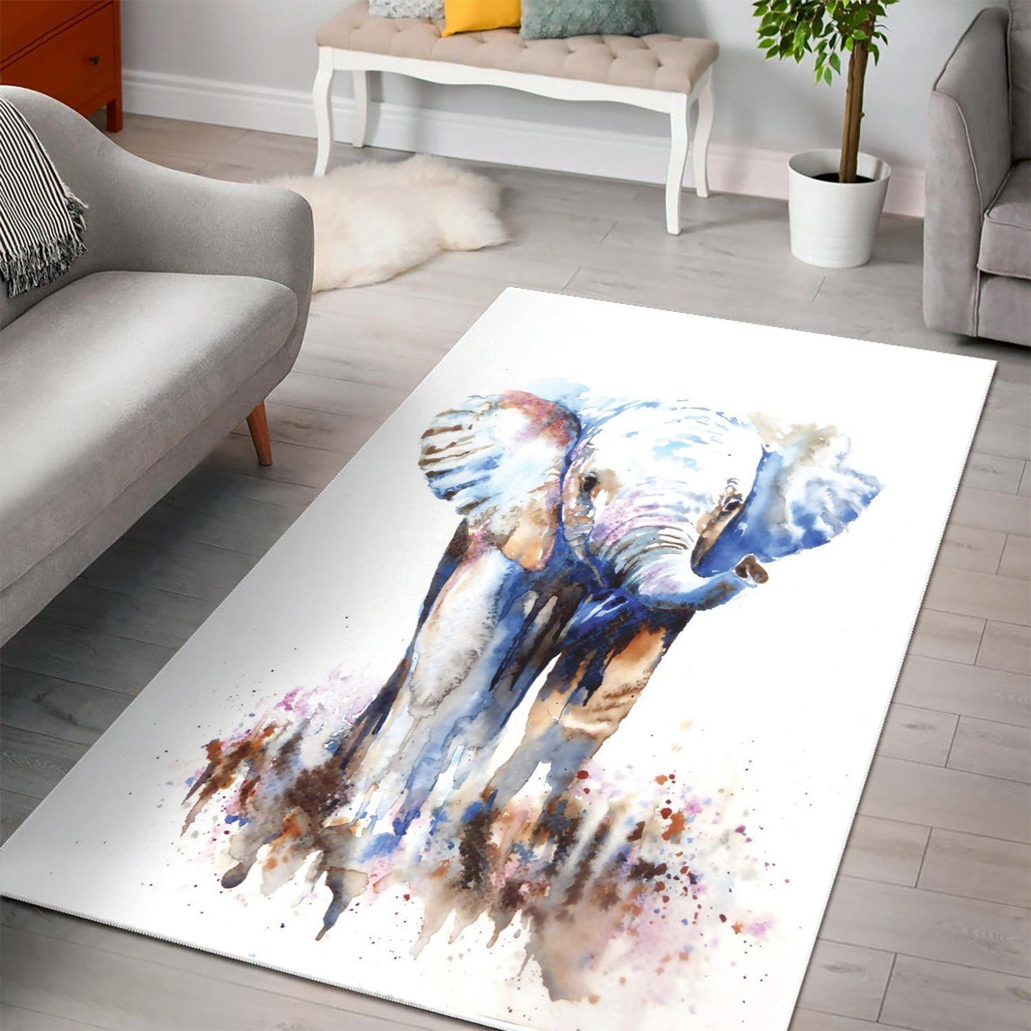 Baby Elephant  Area Rug  Room Decor Floor Decor Home Decor