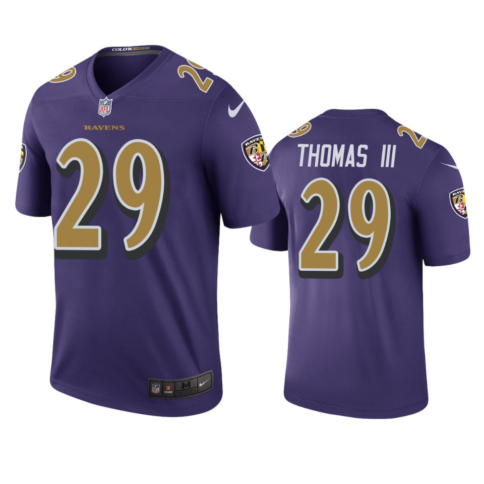 Baltimore Ravens #29 Earl Thomas Purple Color Rush Legend Jersey – Men