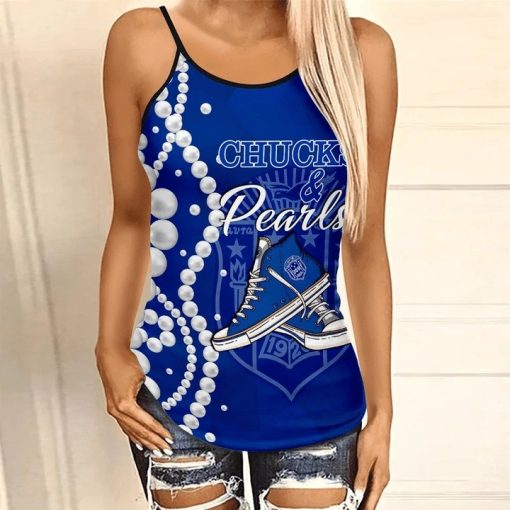 Zeta Phi Beta K.H Pearls Criss-Cross Tank Top