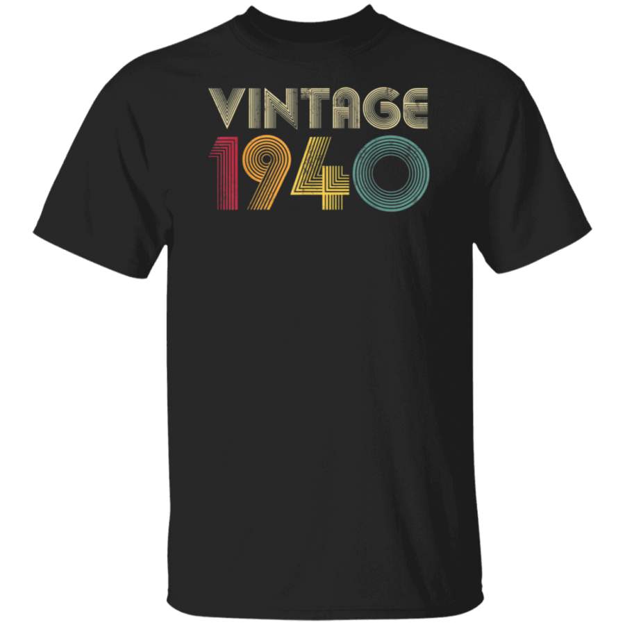 1940 80th Birthday Gift Vintage 80 Years Old Men Women Retro T-Shirt