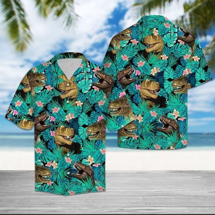 T- Rex Tropical Hawaiian Shirt | Unisex | Full Size | Adult | Colorful | Hw1333