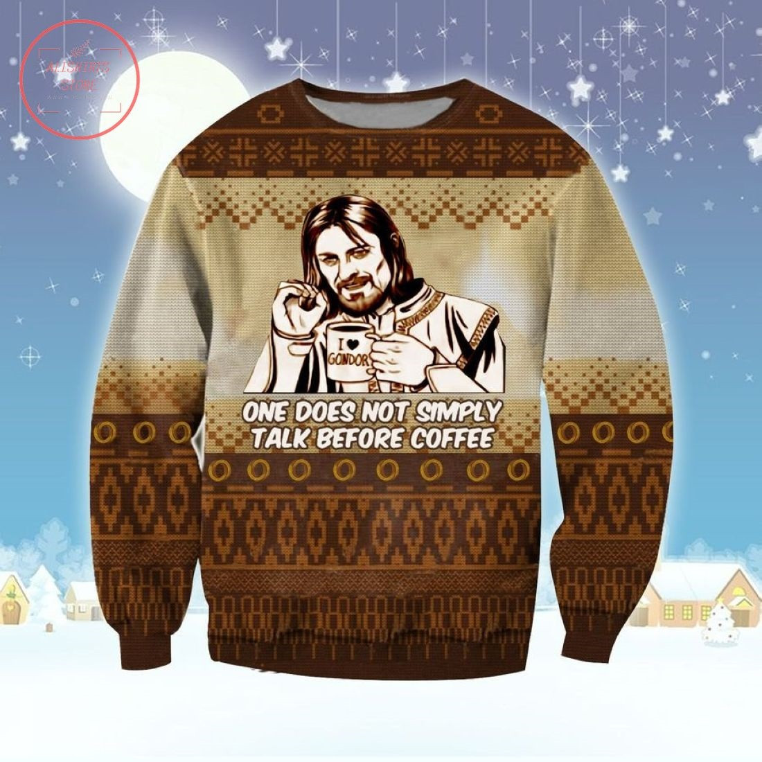 Talk Before Coffee Lord Of The Rings Ugly Christmas Sweater – Diosweater