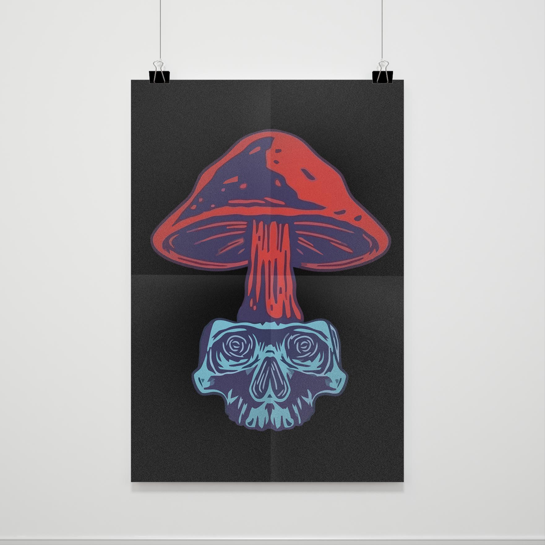 Skull And Mushroom Poster - Poster Art Design