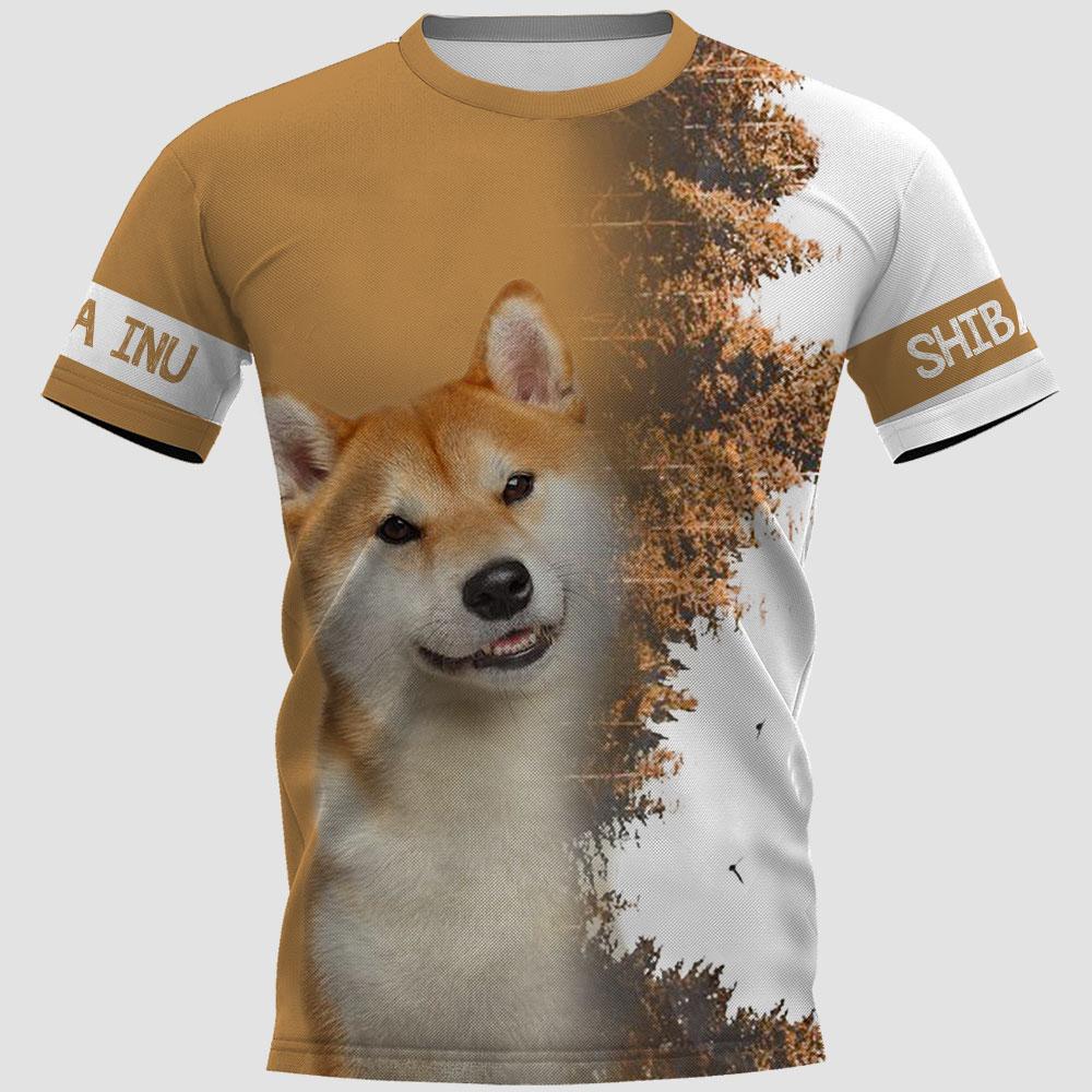 Shiba Inu 3D Zip Hoodie And T-Shirt Full Printing