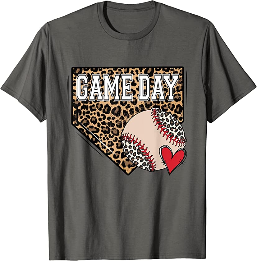 Bleached T-Ball Game Day Vibes Leopard T-Ball Mom Nana T-Shirt