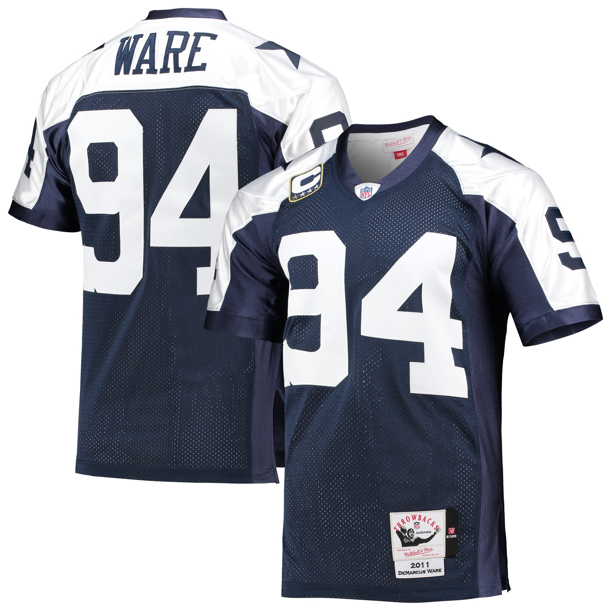 DeMarcus Ware Dallas Cowboys Mitchell & Ness 2011 Authentic Throwback Retired Player Jersey – Navy 2