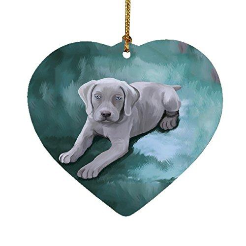 Weimaraner Puppy Dog Heart Christmas Ornament