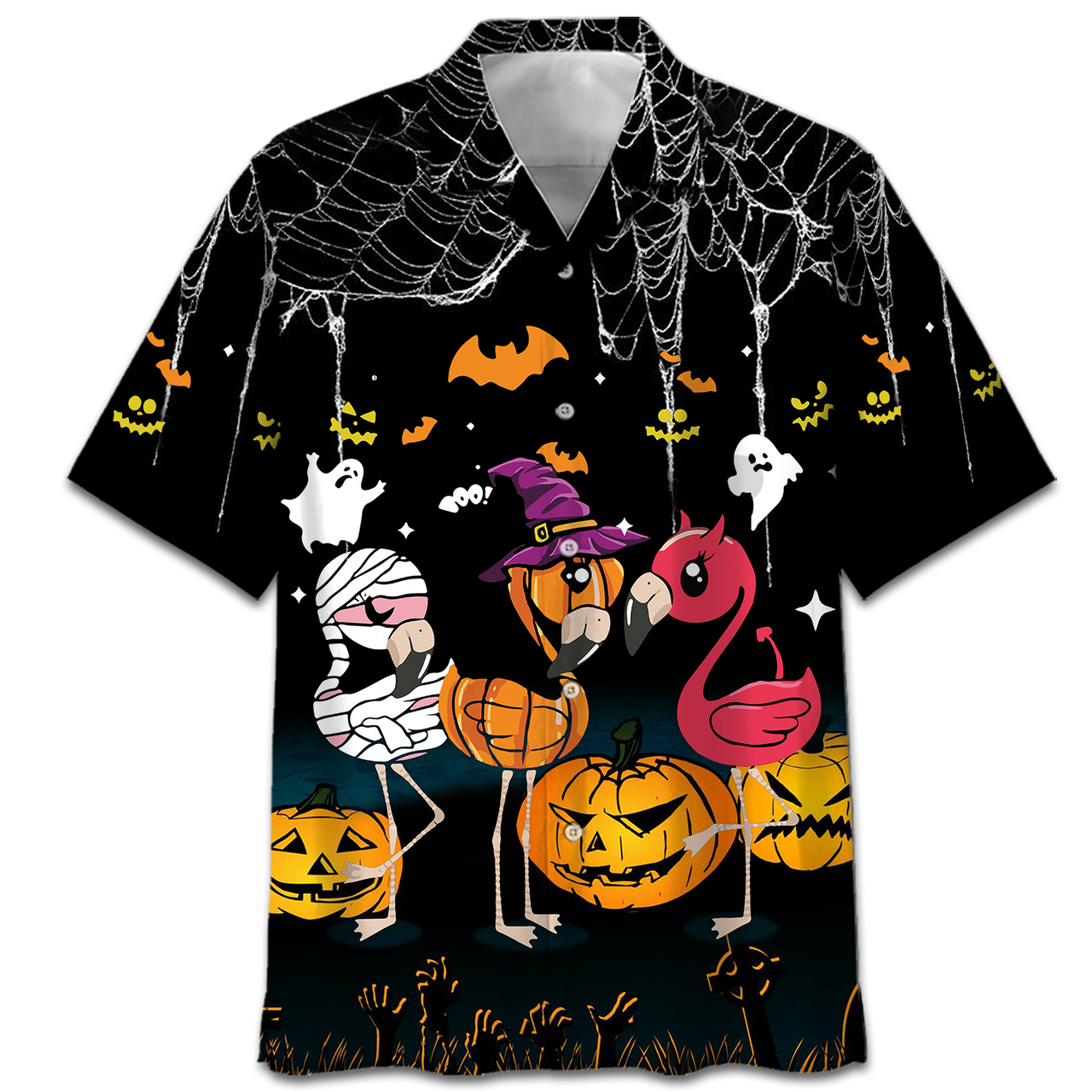 Famille Flamingo Halloween Aloha Hawaii Shirts Unisex Ha67871