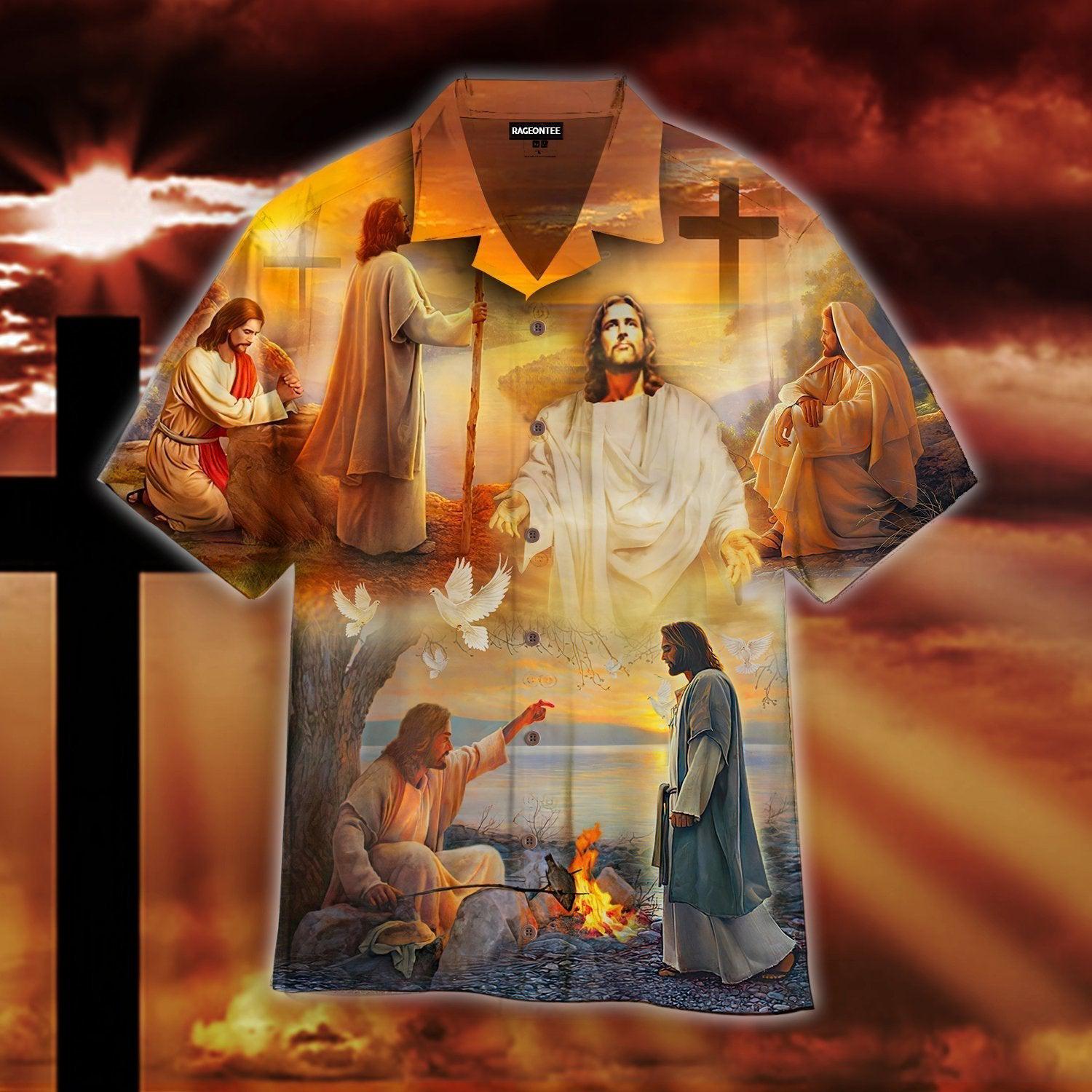 Jesus And Sunset Hawaii Shirt For Men Women Ha12698