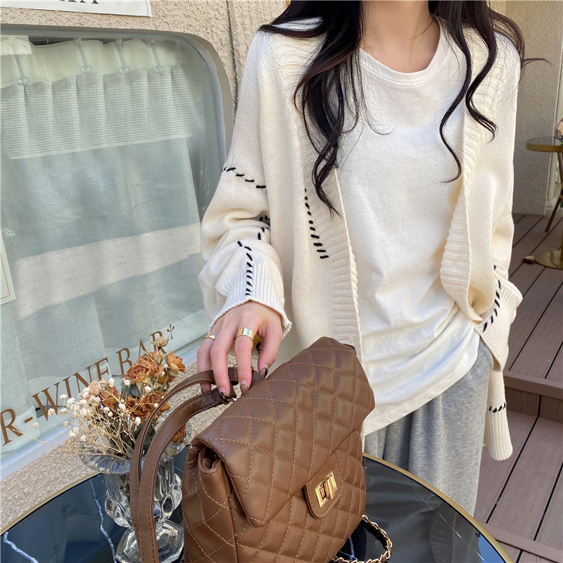 Warm sweater women autumn and winter 2021 autumn and winter new lazy loose style sweater cardigan coat women alx