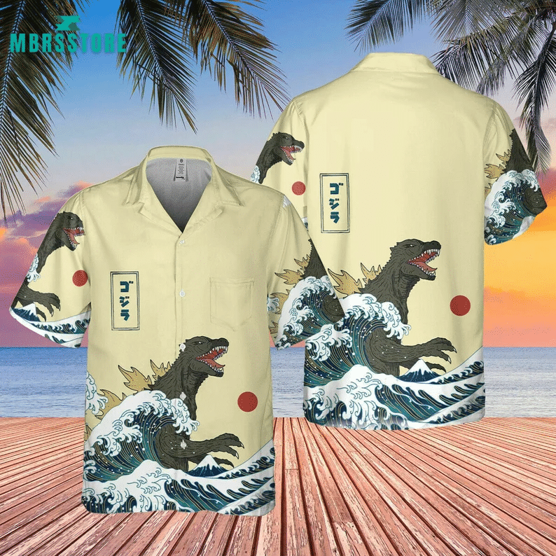 Godzilla King Of The Monsters Japanese Gojira Vintage All Over Print Hawaii Shirt Ha82746