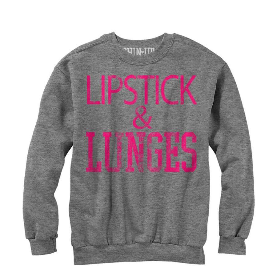 CHIN UP Women’s Lipstick  Sweatshirt Athletic Heather