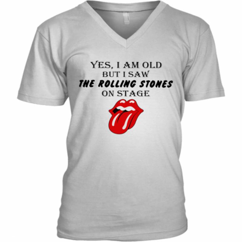 Yes I Am Old But I Saw The Rolling Stones On Stage V-Neck T-Shirt