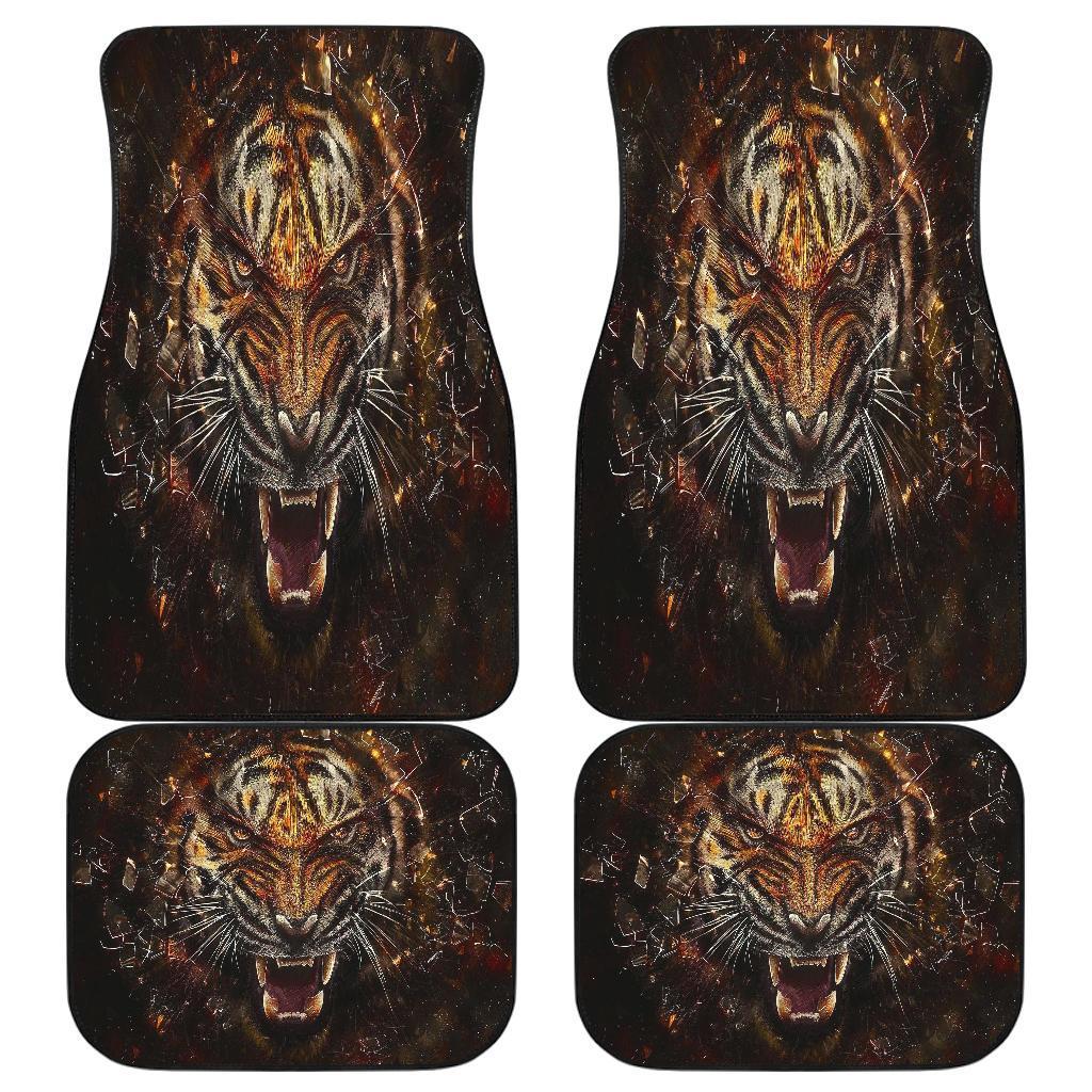 Tiger 3D Angry Face Wild Animal Car Floor Mats 191101