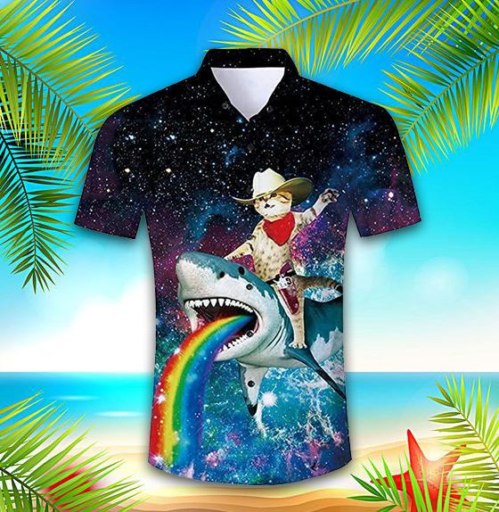 Cats Hawaii Unisex Print Aloha Short Sleeve Casual Shirt Ha22720