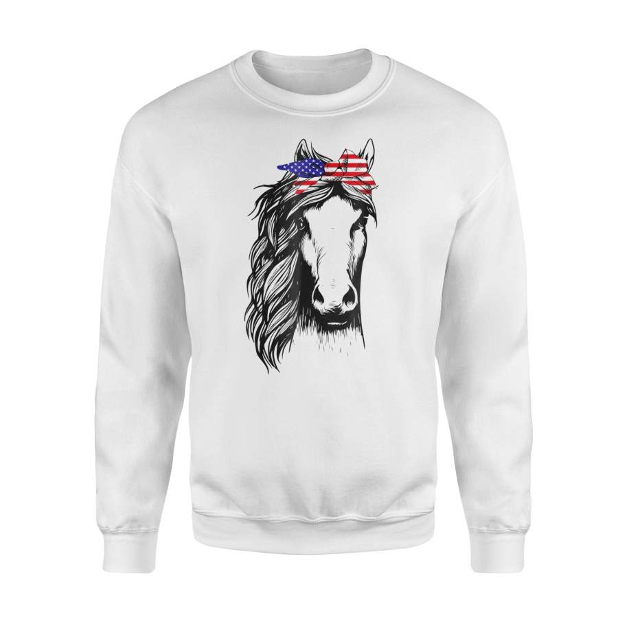 4th July Horse Bandana Us Flag Horseback Riding Horse Sweatshirt