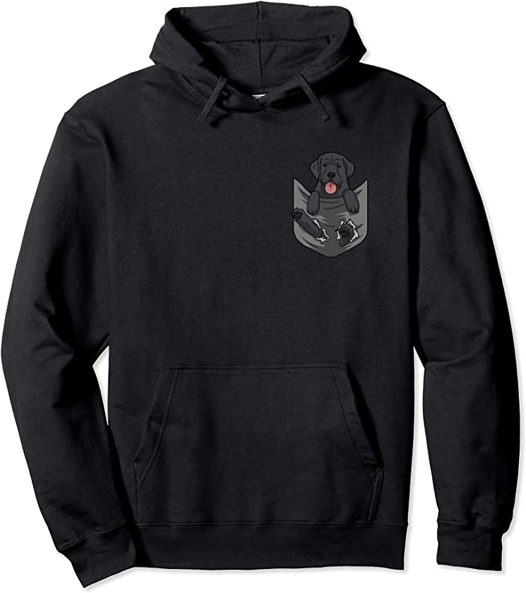 Black Labrador Lab Hang Out in My Pocket Puppy Gift Dog Pullover Hoodie