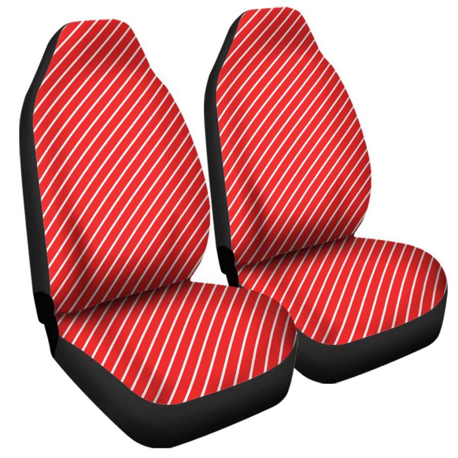 Candy Cane Striped Pattern Print Universal Fit Car Seat Covers