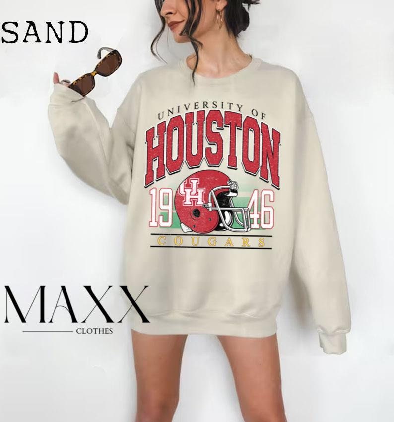 Houston Texas Sweatshirt, Faded Vintage Aesthetic Shirt, Varsity Style, Houston Astros, Houston Rockets, Texas Rangers Trendy Hoodie Gift