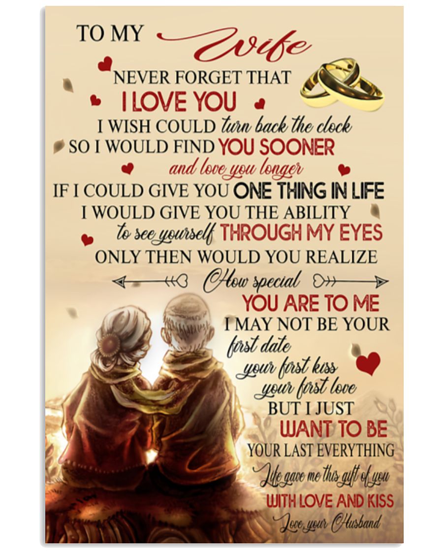 Old Couple To My Wife Never Forget I Love You Vertical Canvas And Poster | Gift For Wife | Valentine Gift