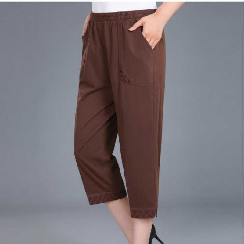 Women Capris Pants Female Women’s Summer Breeches 2022 High Waist Cropped Pants Woman Candy Color Straight Calf-Length Pant alx