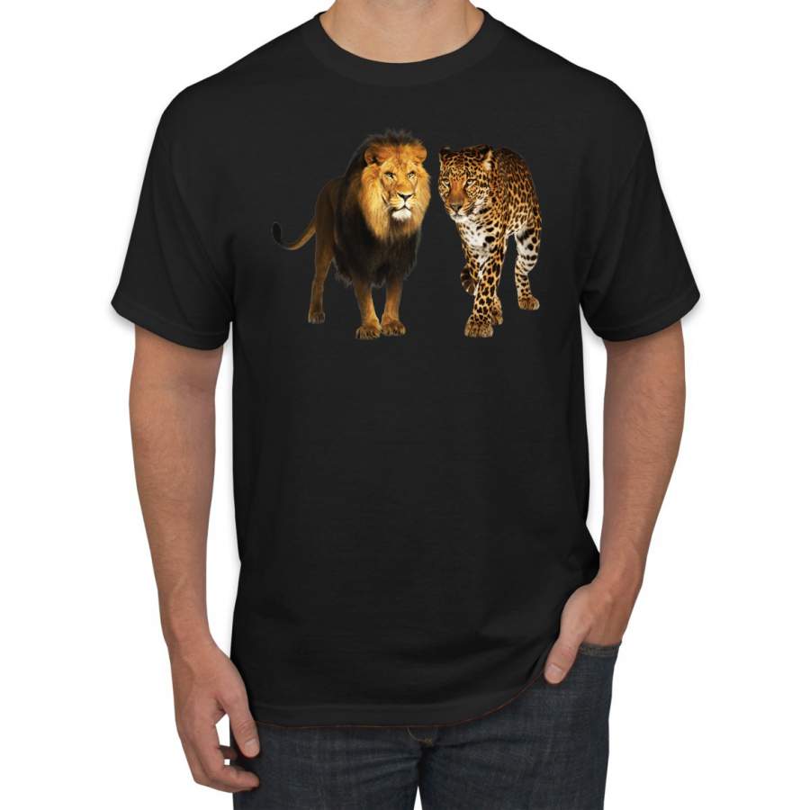 Wild African Lion and Cheetah Animal Lover Graphic T-Shirt