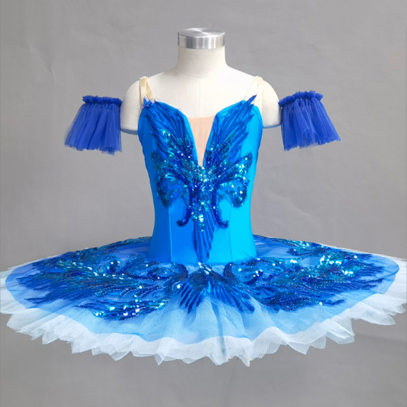 2022 Kids Sequined ballerina ballet TUTU dancing dress children pancake tutu dance costumes wear clothing ballet dress for girls alx