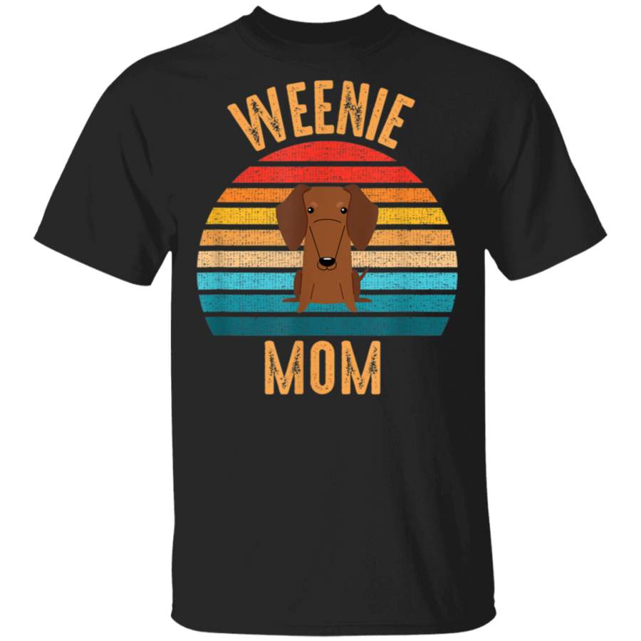 Vintage Weenie Mom Womens Dachshund Retro Gift TShirt