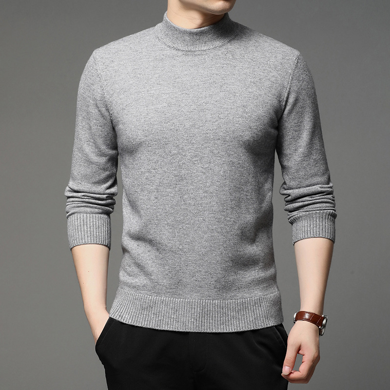 2022 Autumn and Winter New Men Turtleneck Pullover Sweater Fashion Solid Color Thick and Warm Bottoming Shirt Male Brand Clothes alx