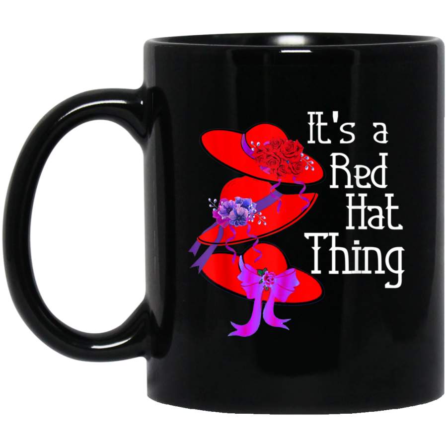 Red Hat Society It’s a Red Hat Thing Vintage Style Black Mug