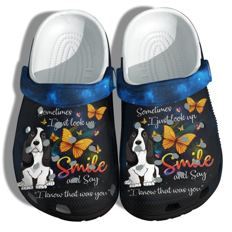 Butterfly Memory Smile Dog Shoes – Dog Pet Love Customize Shoes Croc Clogs Gifts Son Daughter