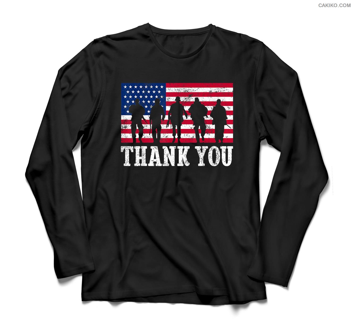Patriotic American Flag Thank You Men Women Girls Boys Kids Sweatshirt ...