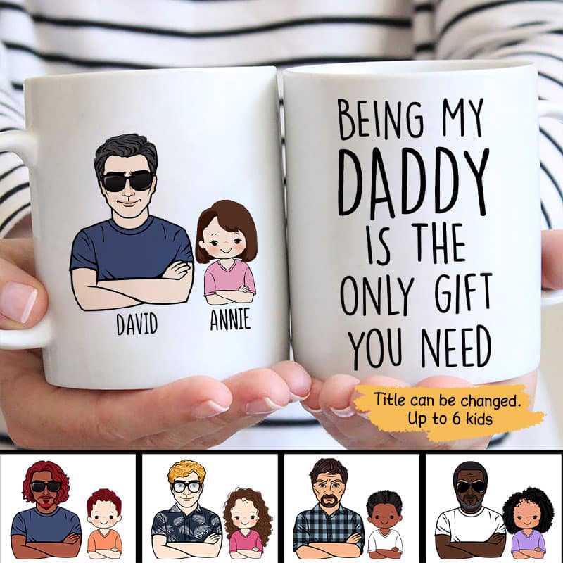 Being Our Dad Grandpa Is The Only Gift Chibi Kid Personalized Mug