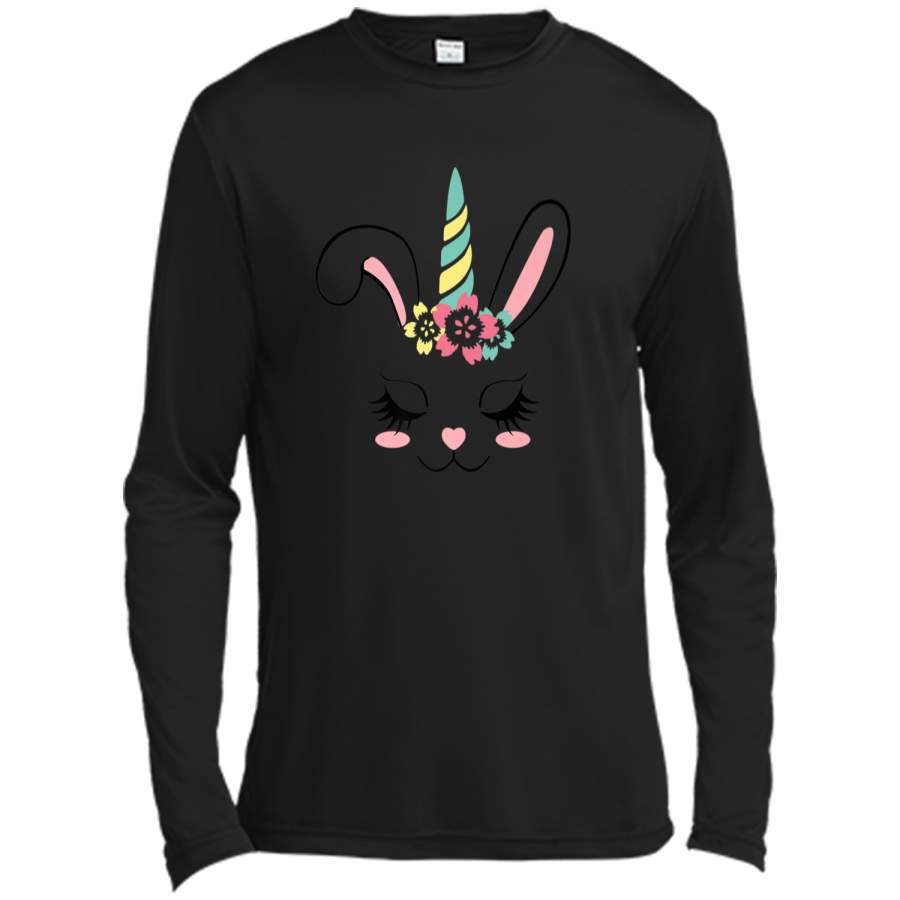 Bunnycorn Easter Bunny Rabbit Face Unicorn Kids T Shirt Gift Long Sleeve Moisture Absorbing Shirt