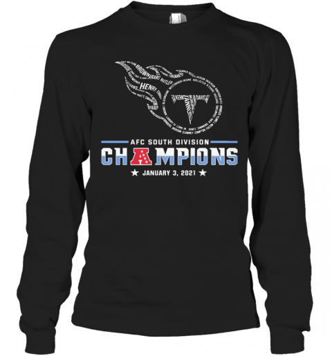 Tennessee Titans Afc South Division Champions January 3 2021 Long Sleeve T-Shirt