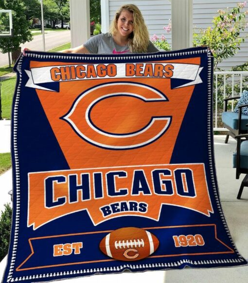 Chicago Bears 2 Quilt Blanket Bh92