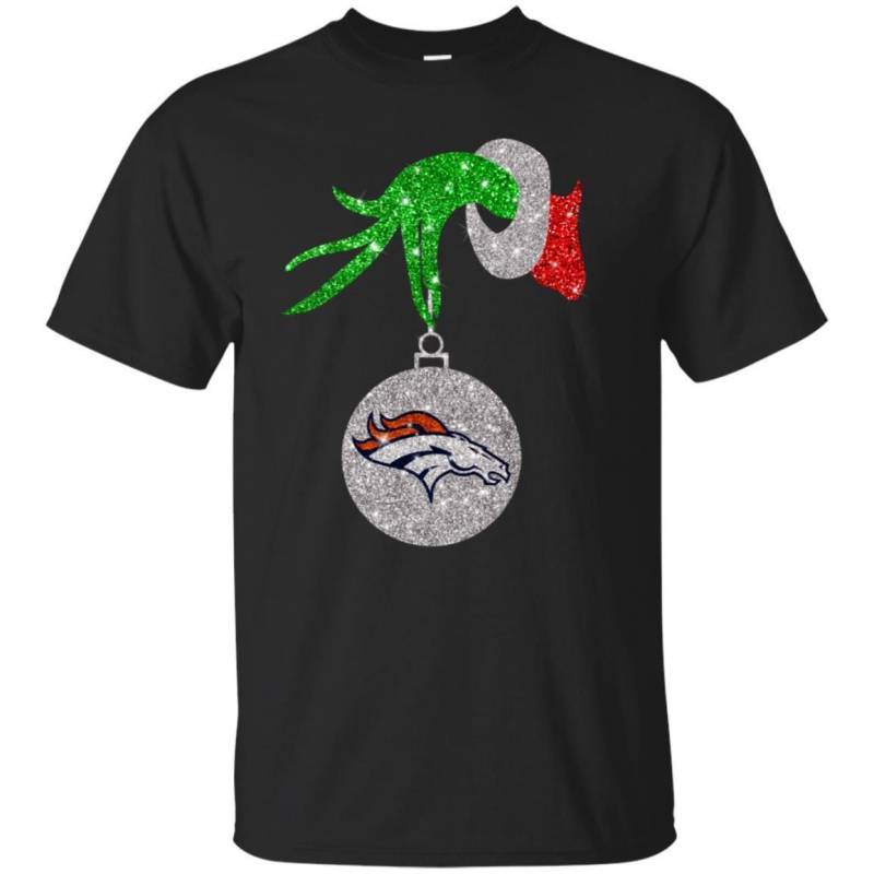 Denver Broncos Glitter Grinch Monogram Ornament Christmas Gift Classic T-shirt