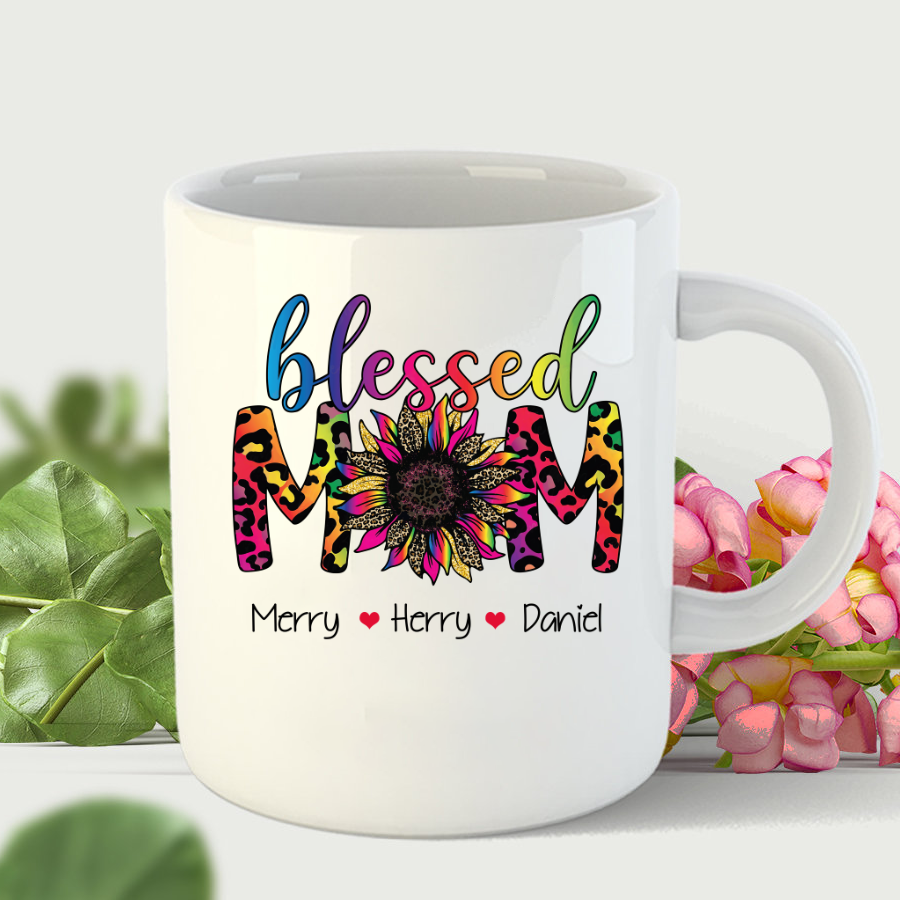 Personalized Mom Shirt, Blessed Mom With Kids, Mother’S Day Shirt, Mother’S Day Gift For Mom, Grandma, Mimi, Nana Mug