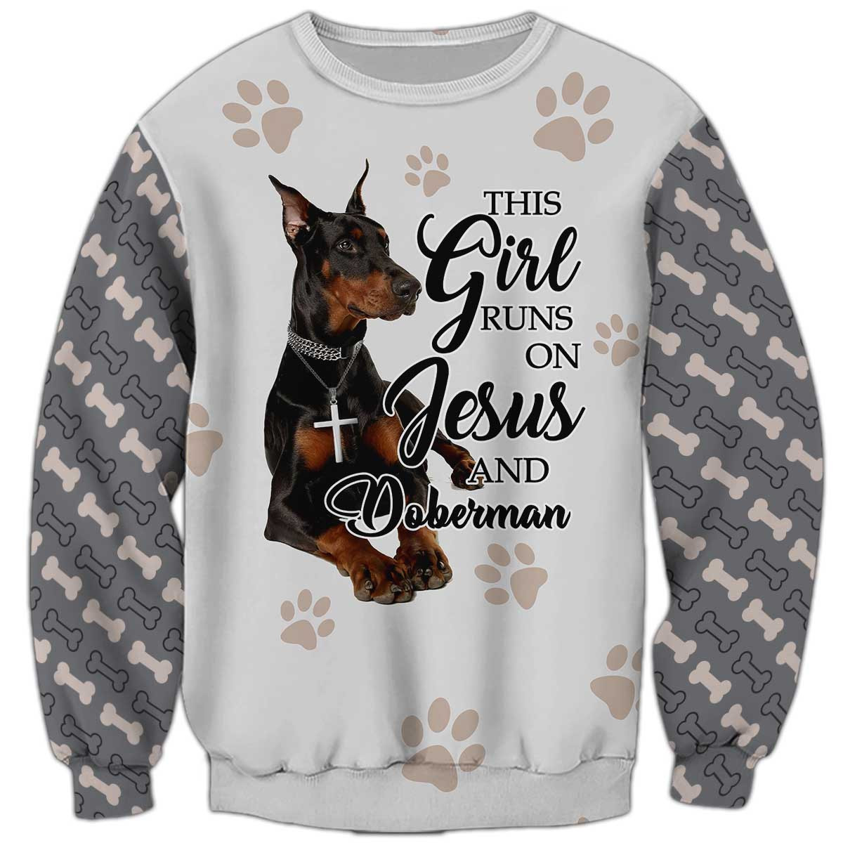 Jesus And Doberman Sweatshirt, Doberman Sweatshirt, Dog Sweatshirt For Humans