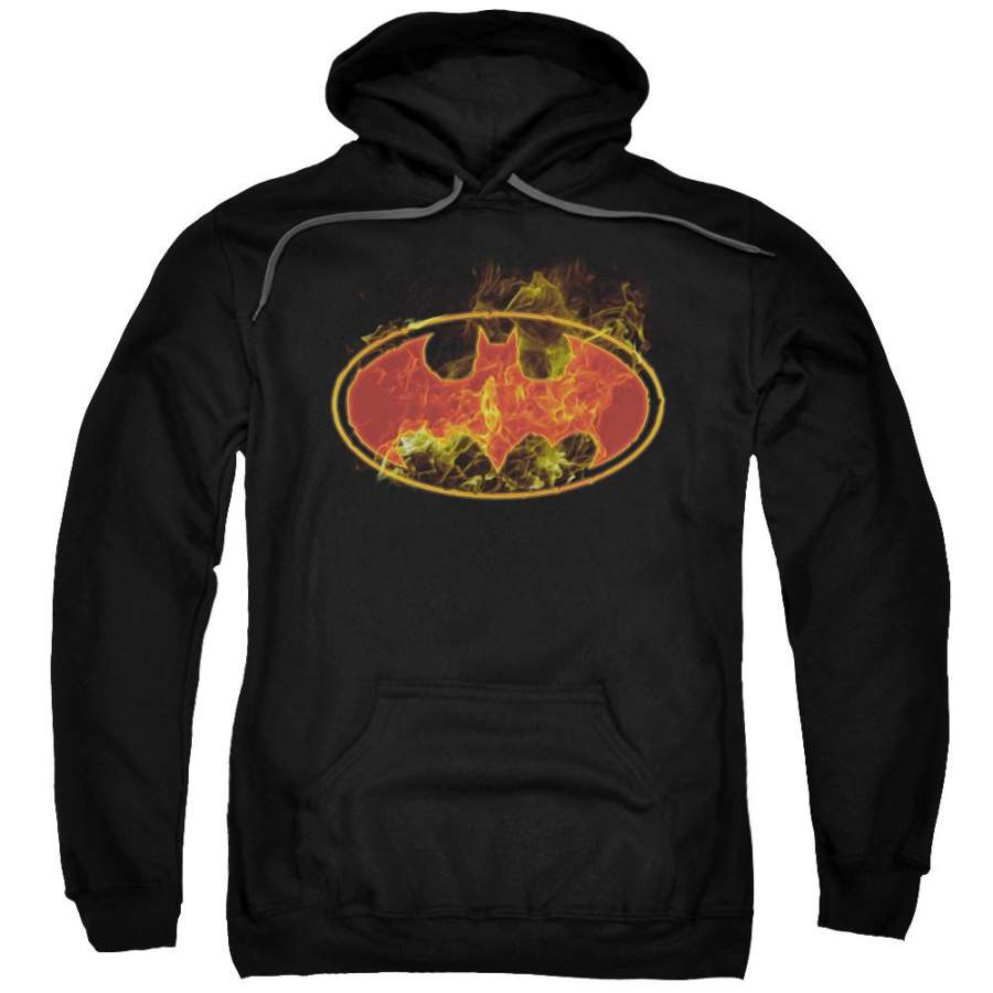 Batman – Flames Logo Adult Pull Over Hoodie