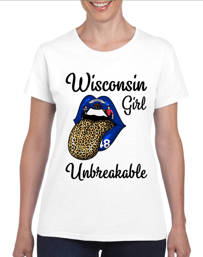 Wisconsin Girl Unbreakable Leopard T Shirt