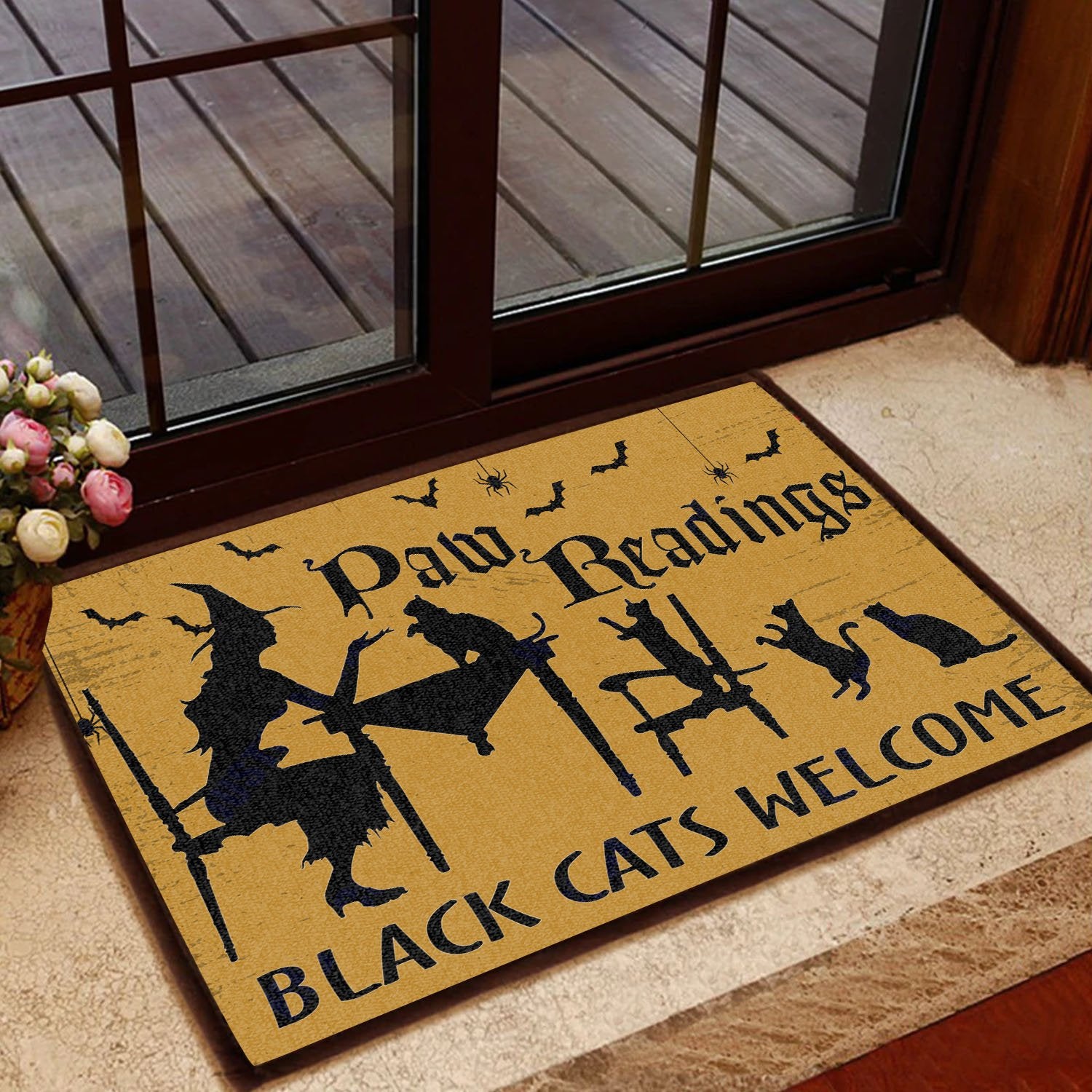 Black Cats Welcome All Over Printing Doormat Pre2230