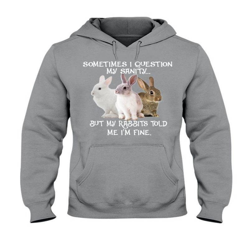 Sometimes I Question My Sanity But My Rabbits Told Me I’m Fine Hoodie