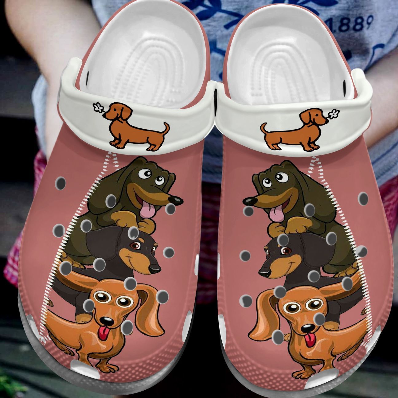 Dachshund Personalized Clog, Custom Name, Text, Color, Number Fashion Style For Women, Men, Kid, Print 3D Hi There